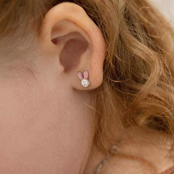 Groovy Enamel Flower Baby / Toddler / Kids Earrings Screw Back Enamel