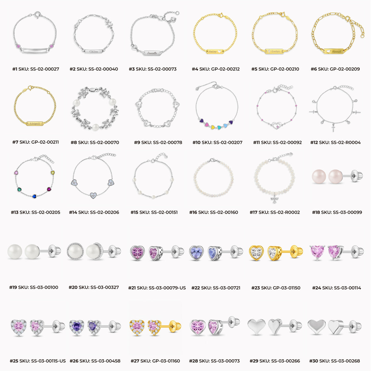 In Season Jewelry Best Selling 925 Sterling Silver Leather Display Bundle 121 Pieces