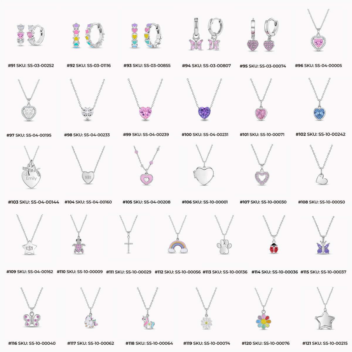 In Season Jewelry Best Selling 925 Sterling Silver Leather Display Bundle 121 Pieces