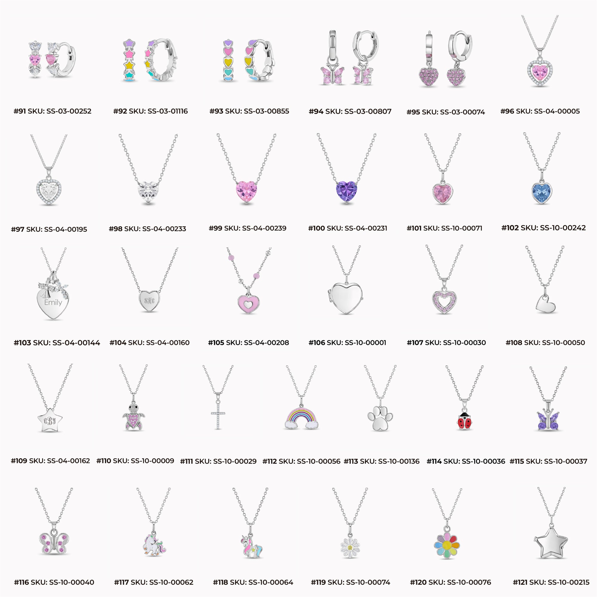 In Season Jewelry Best Selling 925 Sterling Silver Leather Display Bundle 121 Pieces
