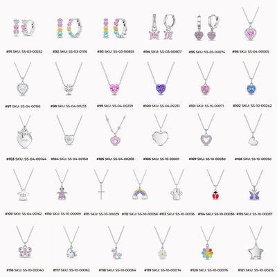 In Season Jewelry Best Selling 925 Sterling Silver Leather Display Bundle 121 Pieces