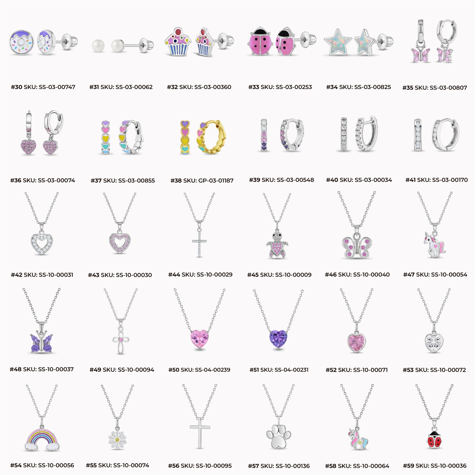 In Season Jewelry Best Selling Mixed 4-Sided Countertop Display Earrings Bundle 117 Pieces