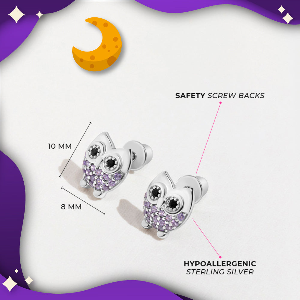 Mystic Eve Kids / Children's / Girls Earrings Screw Back Set Enamel - Sterling Silver