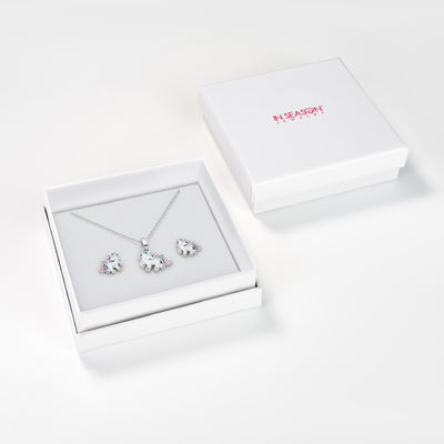 Fancy Galloping Unicorn Kids / Children's / Girls Jewelry Set - Sterling Silver