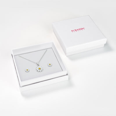 925 Sterling Silver The Perfect Daisy Necklace Jewelry Set For Young Girls