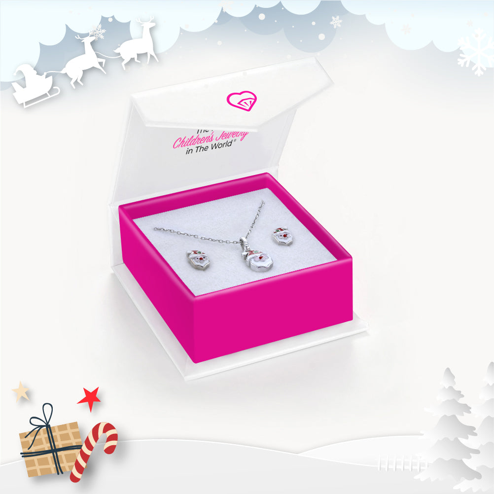 Jolly Christmas Santa Kids / Children's / Girls Jewelry Set - Sterling Silver