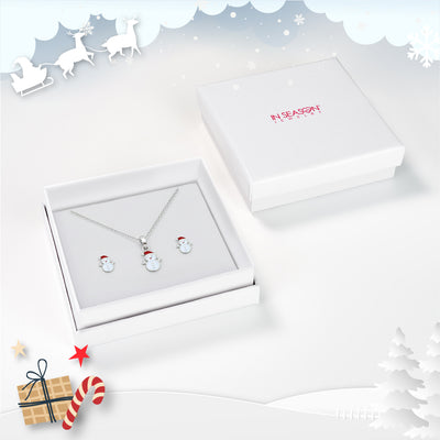 Christmas Snowman Kids / Children's / Girls Jewelry Set - Sterling Silver