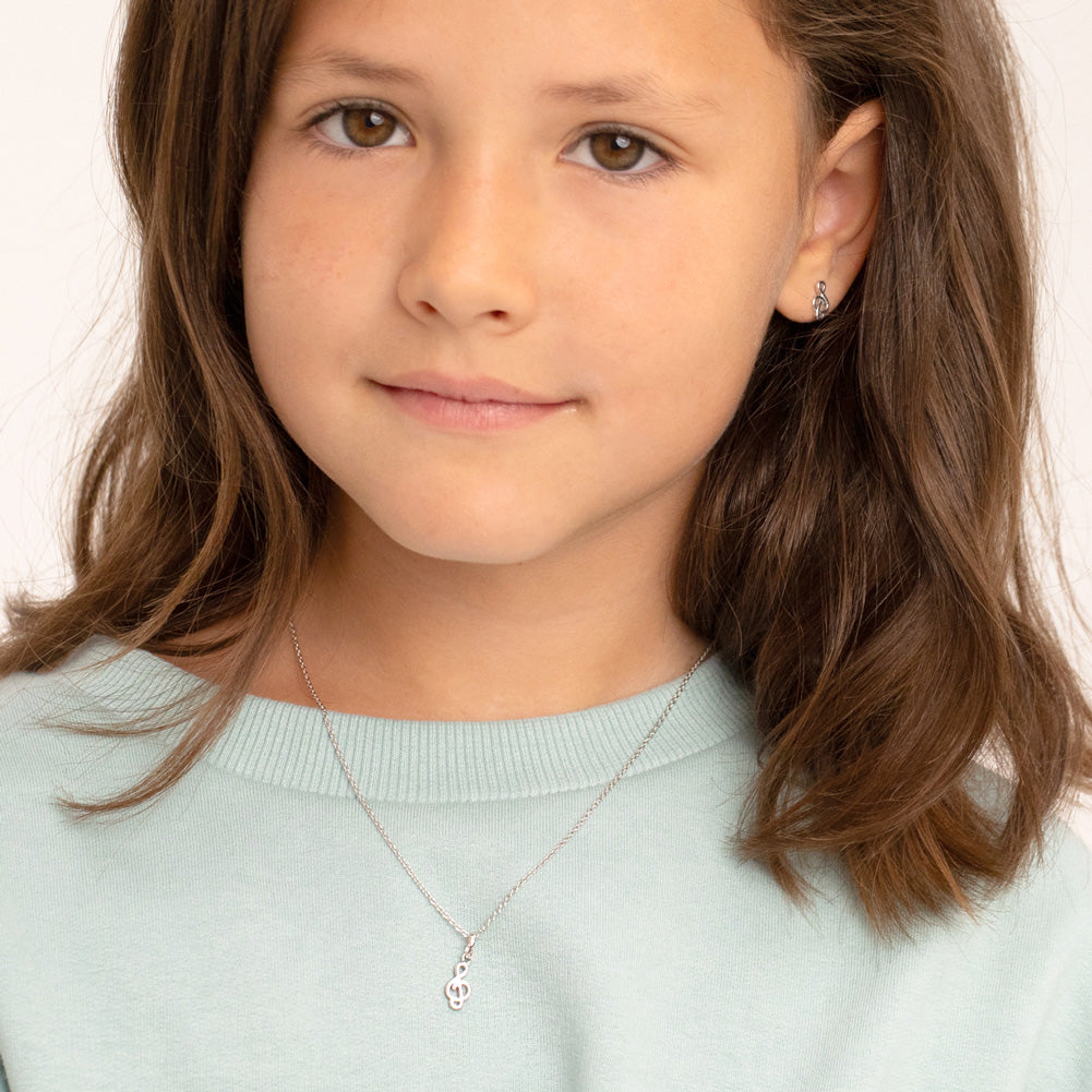 Treble Clef Kids / Children's / Girls Jewelry Set - Sterling Silver