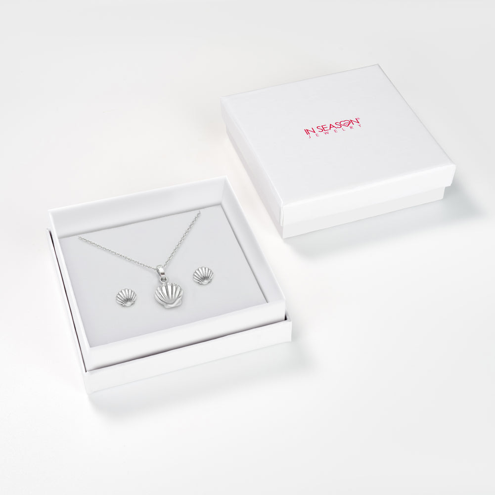 Lustrous Seashell Kids / Children's / Girls Jewelry Set - Sterling Silver
