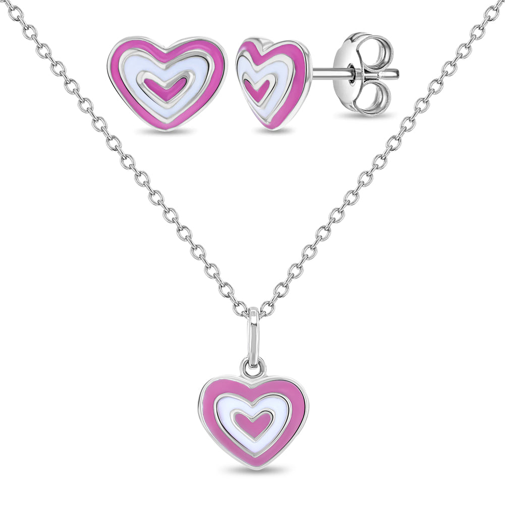 Lovestruck Heart Kids / Children's / Girls Jewelry Set - Sterling Silver