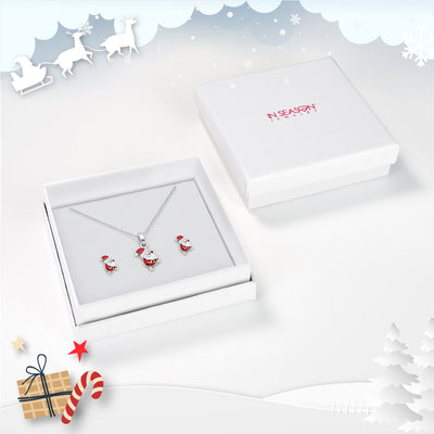 Christmas Santa Kids / Children's / Girls Jewelry Set - Sterling Silver