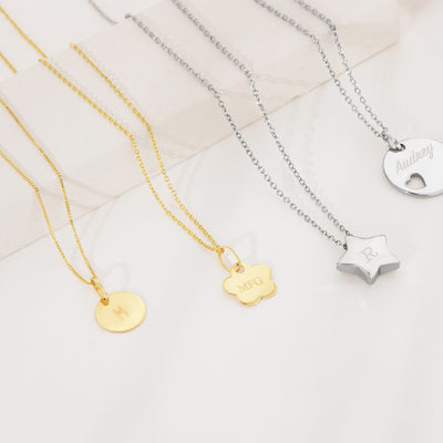 14k Gold Engravable Flower Kids / Children's / Girls for Charm Bracelet