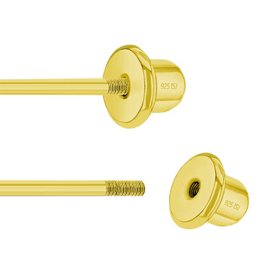 14k Gold Over Sterling Silver Earring Screw Backs Only Fits In Season Jewelry for Girls