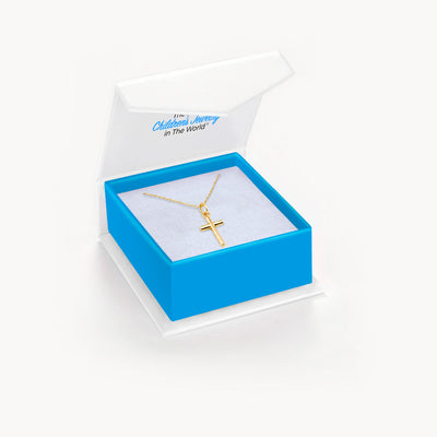14k Gold Stick Cross Toddler / Kids / Boys Pendant