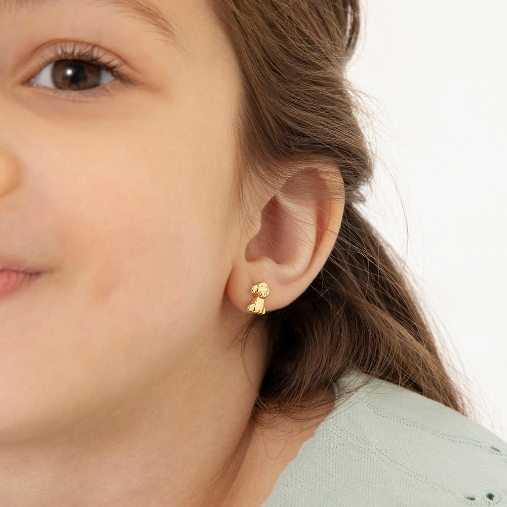 Puppy Dog Pal Kids / Children's / Girls Earrings Screw Back - 14k Gold over Sterling Silver