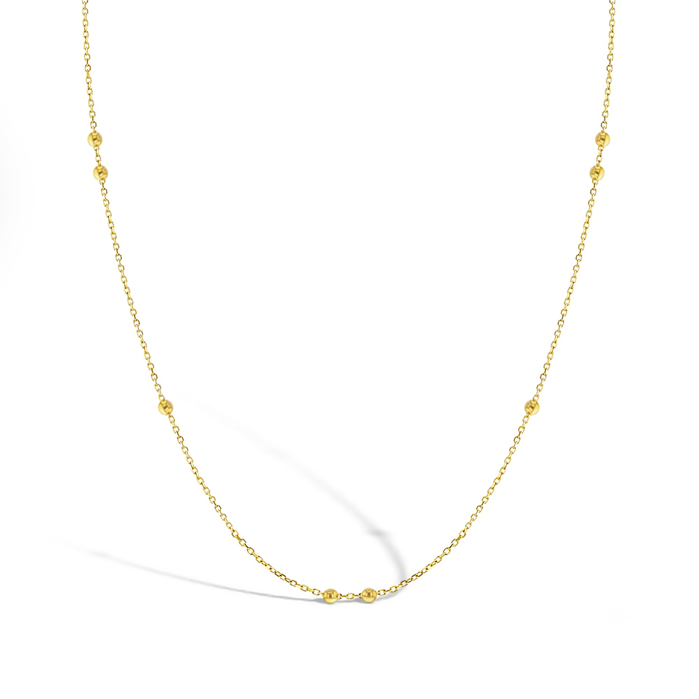2mm Double Satellite 14-16" Kids / Children's / Girls Necklace - 14k Gold Over Sterling Silver
