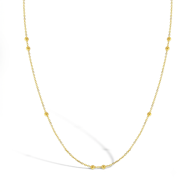 2mm Double Satellite 14-16" Kids / Children's / Girls Necklace - 14k Gold Over Sterling Silver