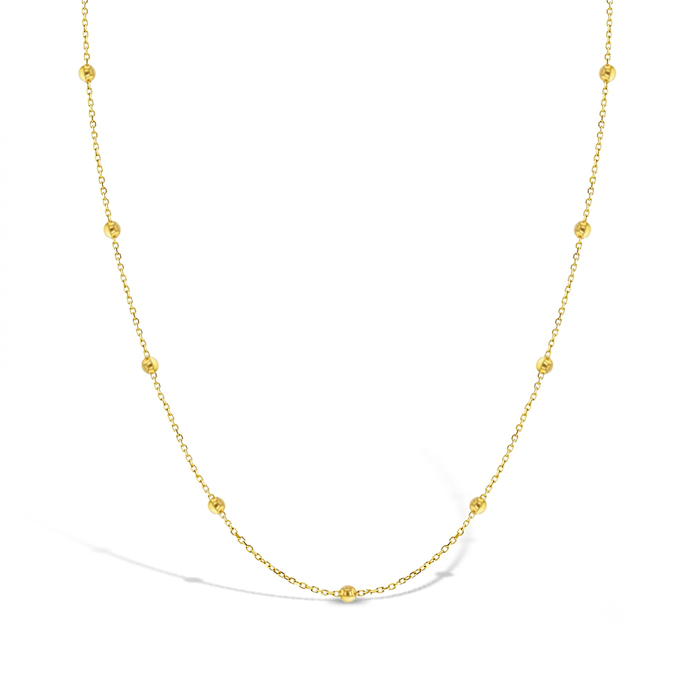2mm Satellite 14-16" Kids / Children's / Girls Necklace - 14k Gold Over Sterling Silver