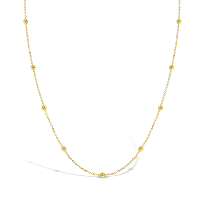 2mm Satellite 14-16" Kids / Children's / Girls Necklace - 14k Gold Over Sterling Silver