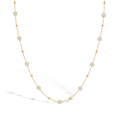 Polished Heart Station 14-16" Kids / Children's / Girls - 14k Gold Over Sterling Silver