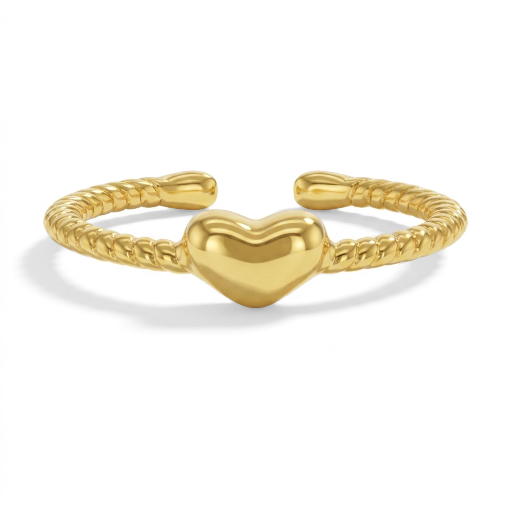 Braided Heart Size 2-5 Baby / Toddler / Kids Ring - 14k Gold Over Sterling Silver