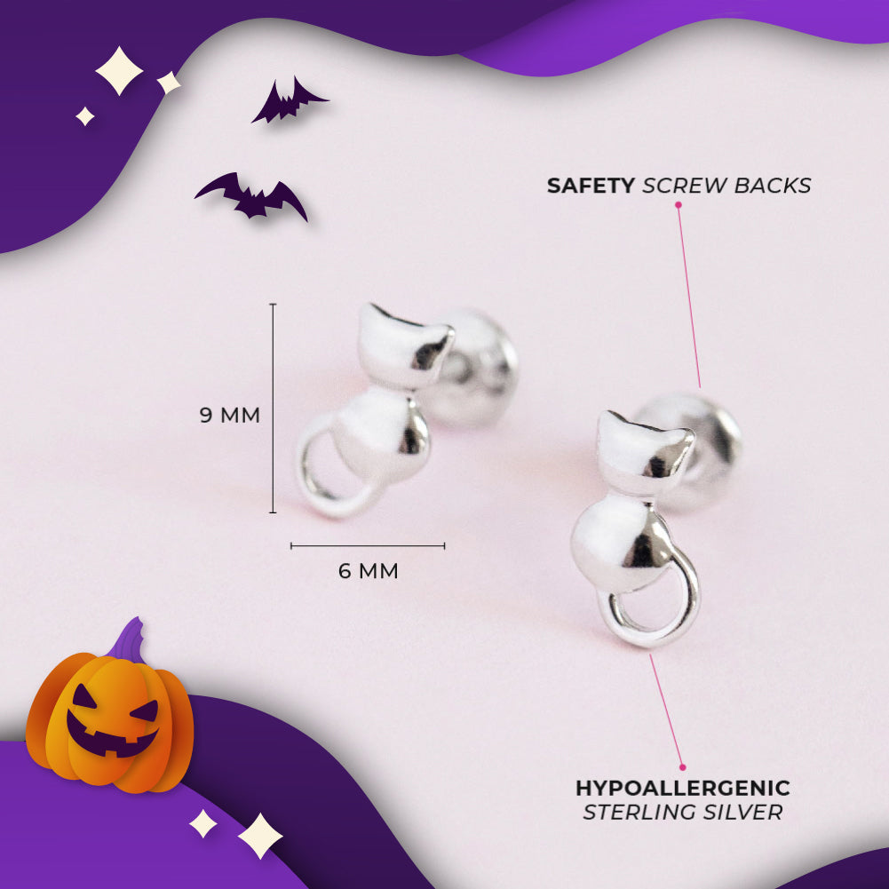Purr-fectly Haunting Earrings - Sterling Silver
