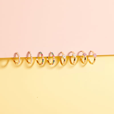 14k Gold Prismatic Women's Hoop Earrings