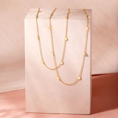 Heart Chain Mommy and Me Necklaces - 14k Gold Over Sterling Silver