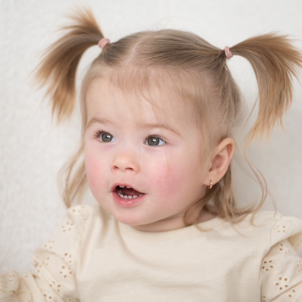 14k Rose Gold The Perfect Tiny Hoop 7mm Baby / Toddler / Kids Earrings Hoop