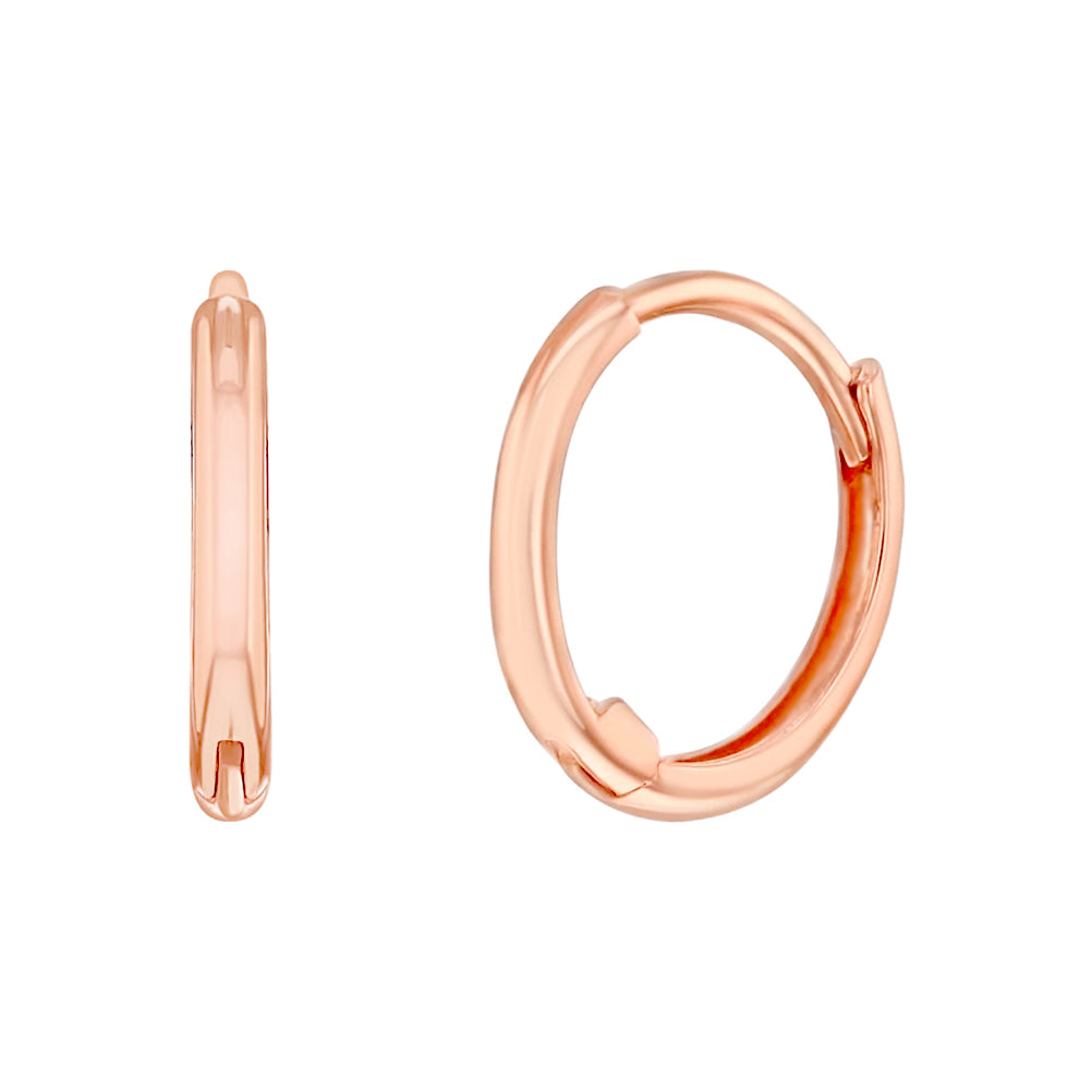 14k Rose Gold Mini 7mm Women's Hoop Earrings