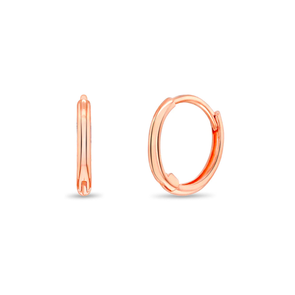 14k Rose Gold Mini 7mm Women's Hoop Earrings