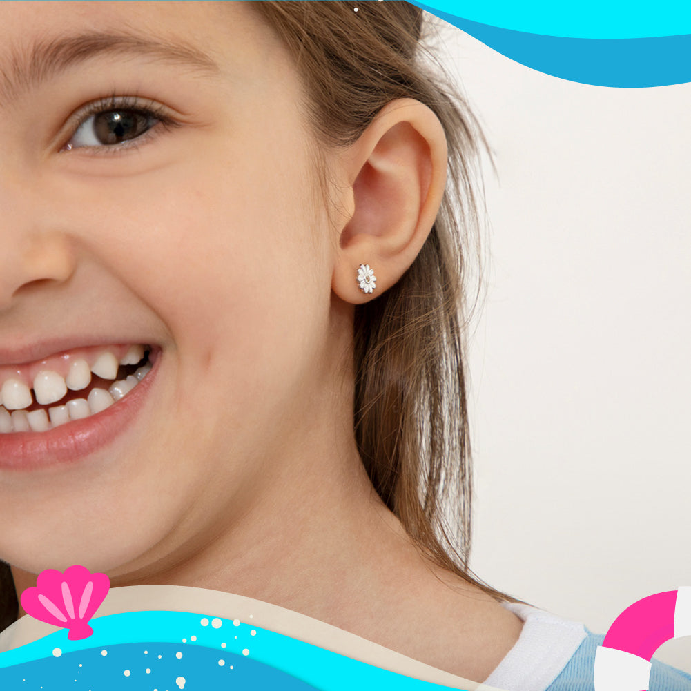 925 Sterling Silver The Perfect Daisy Necklace Jewelry Set For Children