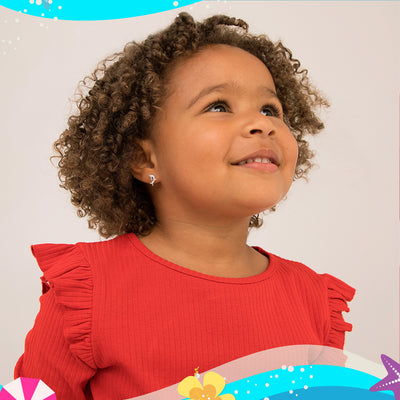 Frollicking Dolphin Kids / Children's Earrings Screw Back - Sterling Silver