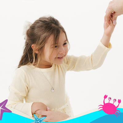 Classic Flower Silhouette 17mm Kids / Children's / Girls Pendant/Necklace Personalized - Sterling Silver