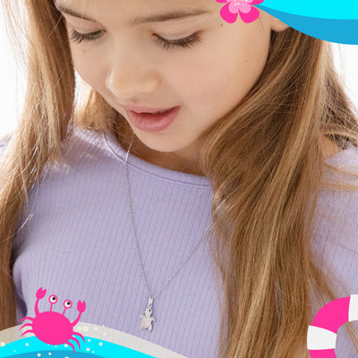 Adorable Turtle Kids / Children's / Girls Pendant - Sterling Silver