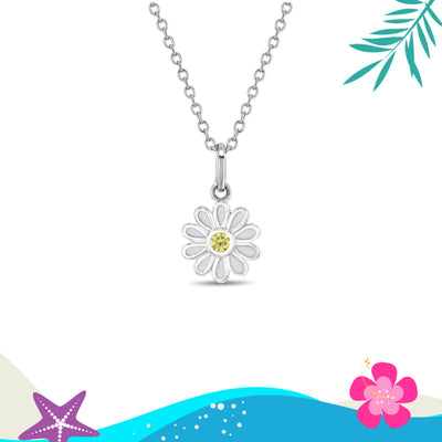 The Perfect Daisy Toddler/Kids Necklace Enamel - Sterling Silver