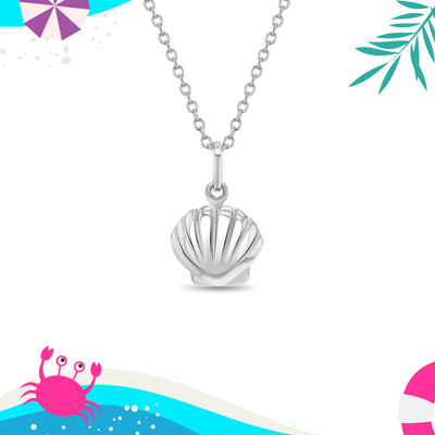 Lustrous Seashell Kids / Children's / Girls Pendant - Sterling Silver