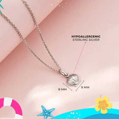 Lustrous Seashell Kids / Children's / Girls Pendant - Sterling Silver