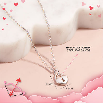 Locked Heart Kids / Children's / Girls Pendant - Sterling Silver