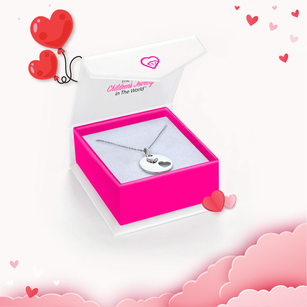 Heart Charmed Engravable  Kids / Girls Pendant - Sterling Silver