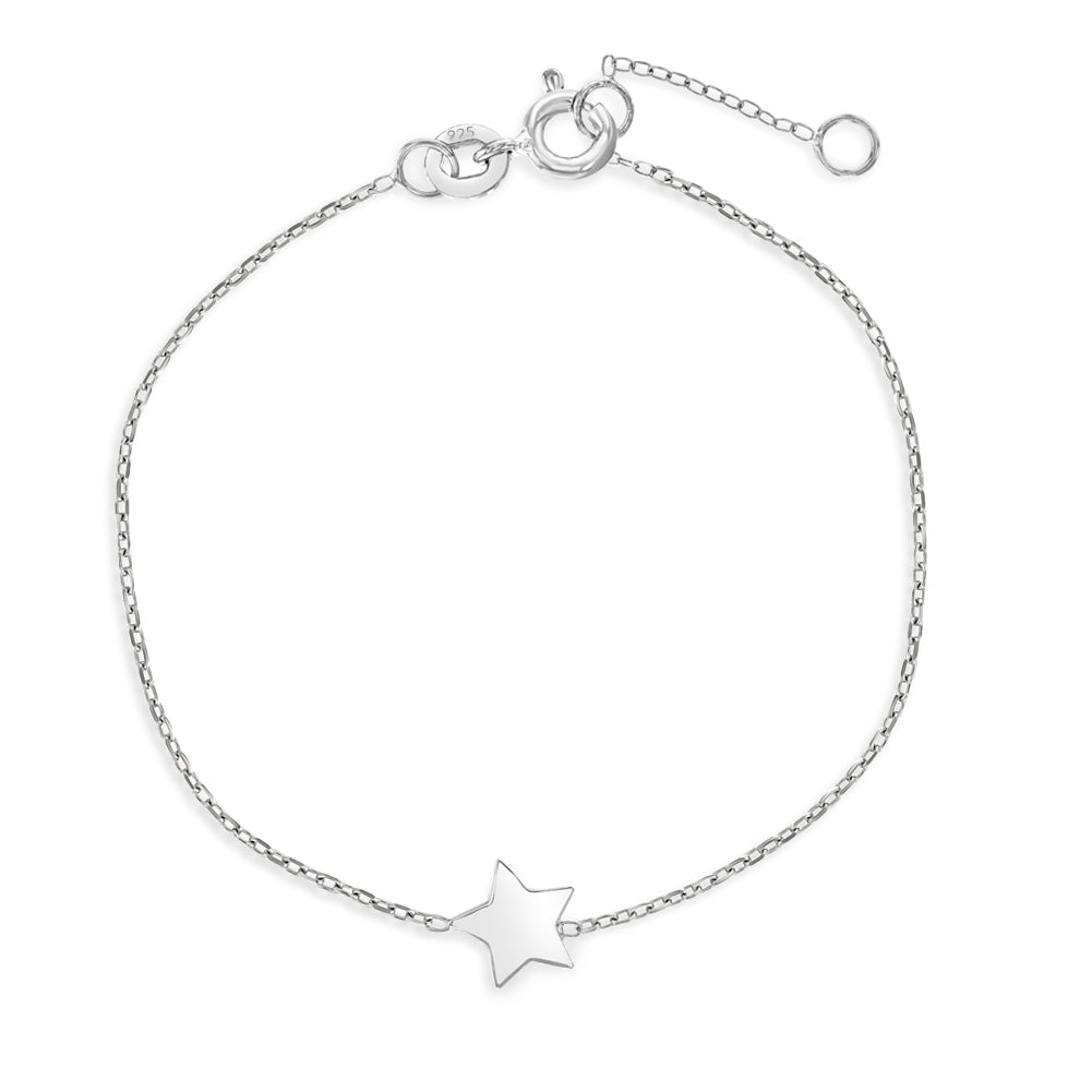 6"-7" Star Charm Women's Bracelet - Sterling Silver