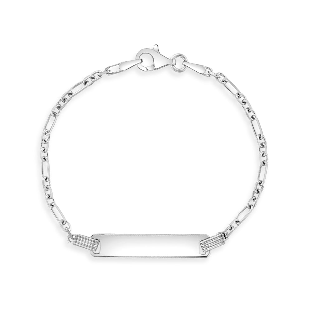 5"-6" ID Bracelet Baby / Toddler / Kids Bracelet Rondel Link - Sterling Silver