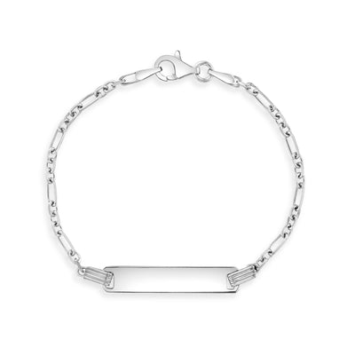 5"-6" ID Bracelet Baby / Toddler / Kids Bracelet Rondel Link - Sterling Silver