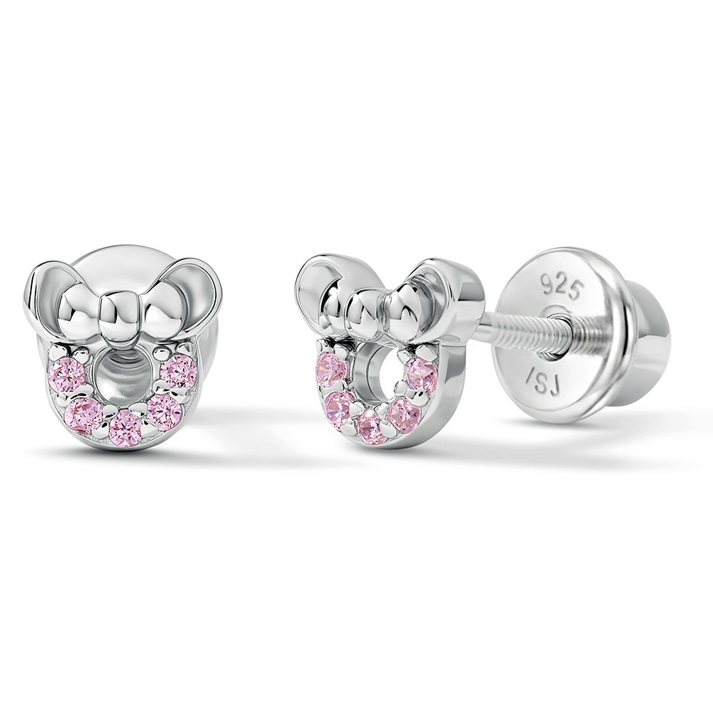 Petite Mouse Baby / Toddler / Kids Earrings Screw Back - Sterling Silver