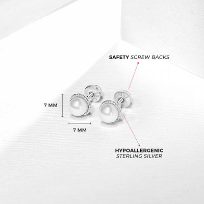 925 Silver 3mm AAA Tiny Small Freshwater Pearls Stud Earrings Minimalist 925 Silver 3mm AAA Tiny Small Freshwater Pearls Stud Earrings Minimalist