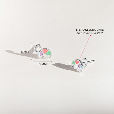 My Dinosaur Friend Kids / Children's / Girls Earrings Enamel - Sterling Silver