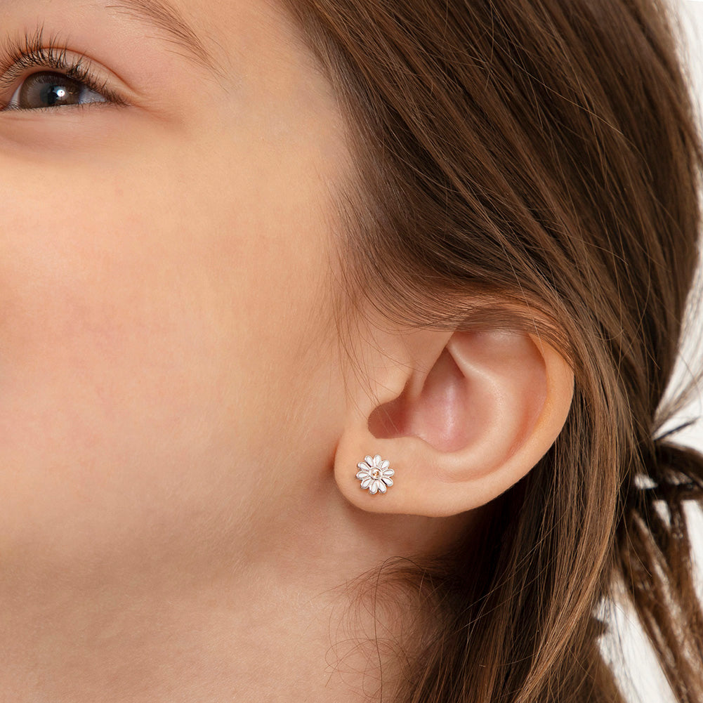 The Perfect Daisy Kids / Teen Earrings - Sterling Silver