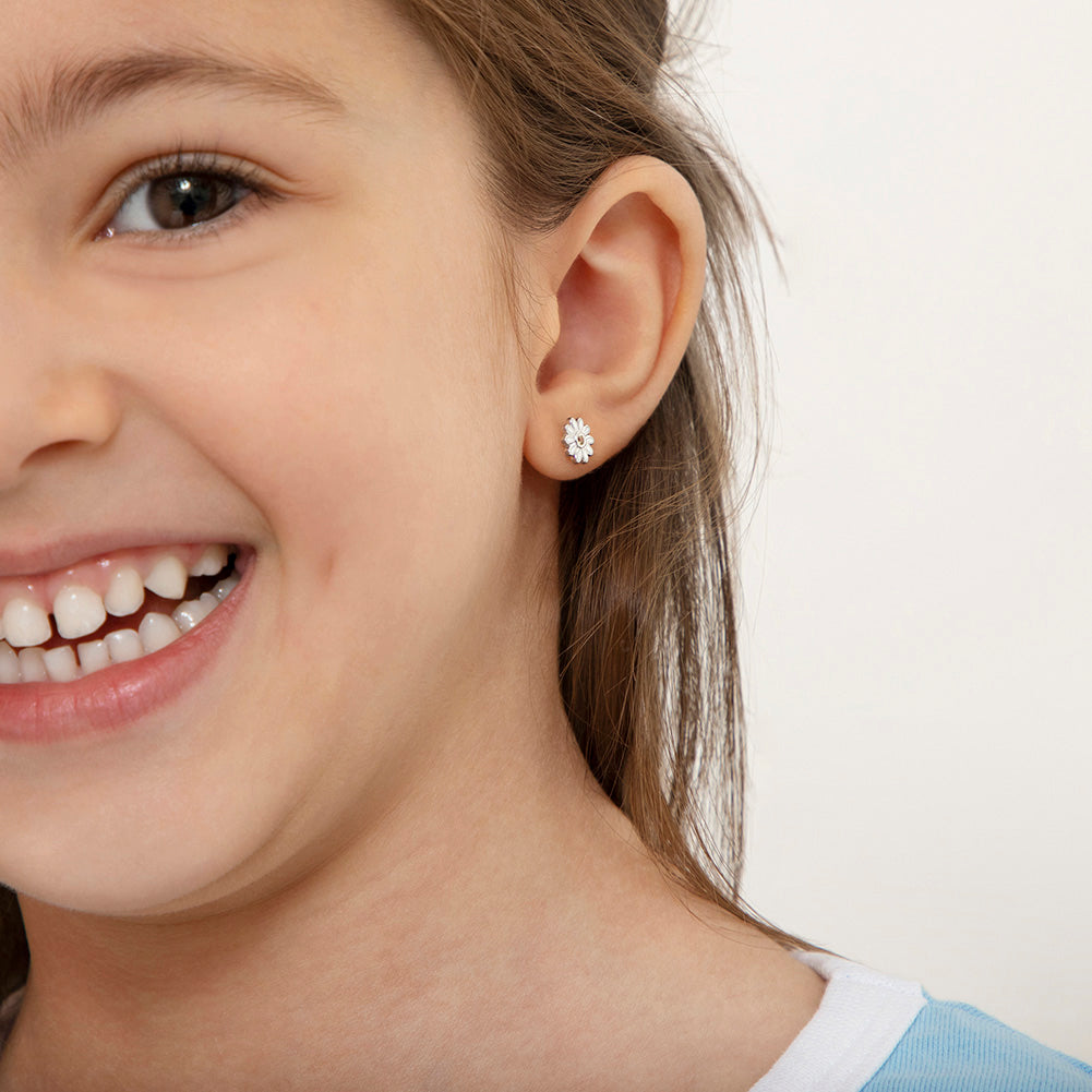 The Perfect Daisy Kids / Teen Earrings - Sterling Silver