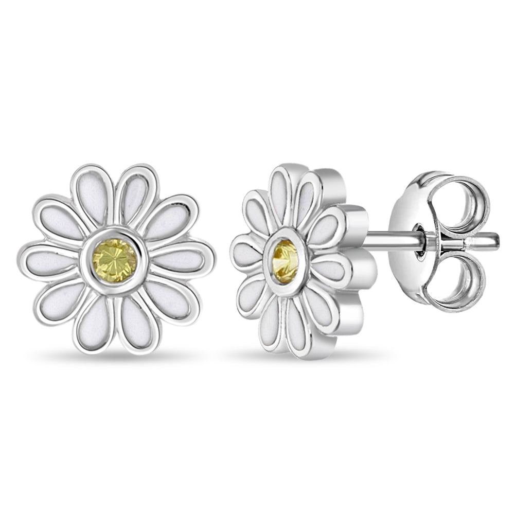 Daisy Citrine Stud Earrings in 925 Sterling Silver – Handcrafted Yellow Quartz November Birthstone Jewelry | LOVELY ROBIN Daisy Citrine Stud Earrings in 925 Sterling Silver – Handcrafted Yellow Quartz November Birthstone Jewelry | LOVELY ROBIN