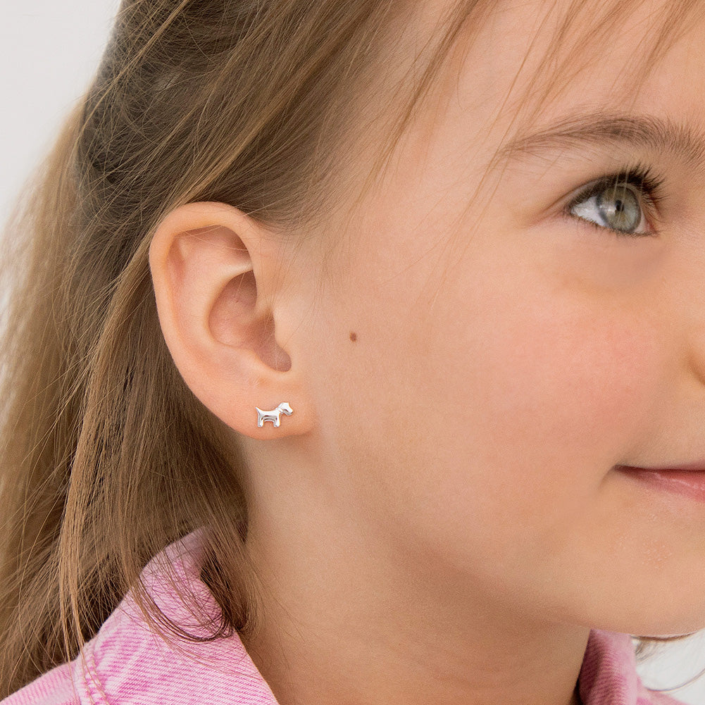 Orecchini A Lobo Cagnolino In Argento Sterling 925 – Gioielli Originali Per Bambini E Adulti – 6mm X 9mm – Esclusivi Katy Craig